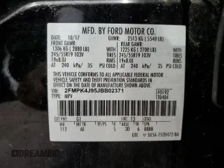 2018 Ford Edge SEL with VIN 2FMPK4J95JBB02371, listed as a Copart auction lot 50454135 with 128,576 mi miles and Salvage Title. Bid and sale history available at carsss.com. Image 15.
