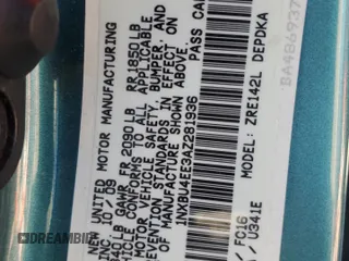2010 Toyota Corolla with VIN 1NXBU4EE3AZ281936, listed as a Copart auction lot 88146295 with 56,007 mi miles and Salvage Title. Bid and sale history available at DreamBid. Image 12.