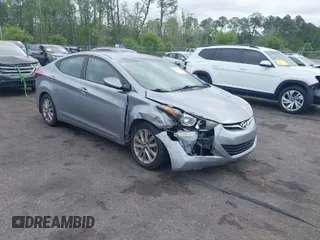 2015 Hyundai Elantra SE with VIN 5NPDH4AE9FH633720, listed as a IAAI auction lot 41983796 with 141,810 mi miles. Bid and sale history available at carsss.com. Image 1.