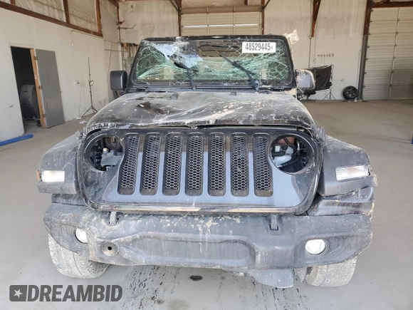 2021 Jeep Wrangler Unlimited Sport S with VIN 1C4HJXDN3MW645369, listed as a Copart auction lot 48529445 with Not Provided miles and Salvage Title. Bid and sale history available at carsss.com. Image 5.