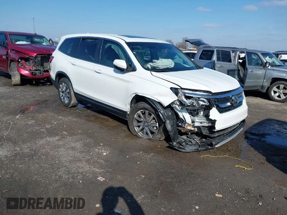 2021 Honda Pilot EX-L with VIN 5FNYF5H57MB037861, listed as a IAAI auction lot 41566924 with 42,867 mi miles. Bid and sale history available at carsss.com. Image 1.