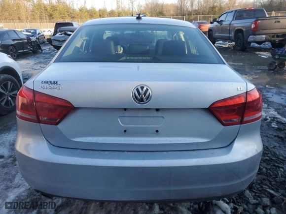 2014 Volkswagen Passat SE with VIN 1VWBP7A35EC009611, listed as a Copart auction lot 88846905 with 99,459 mi miles and Salvage Title. Bid and sale history available at carsss.com. Image 6.