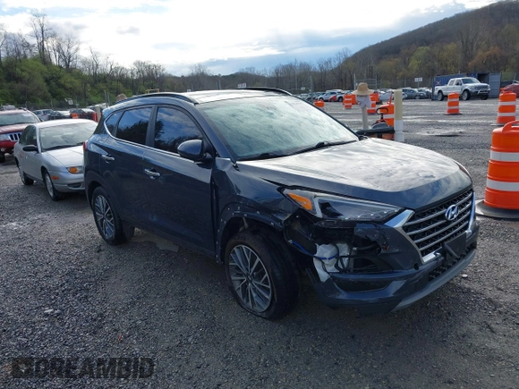 2019 Hyundai Tucson Ultimate with VIN KM8J3CAL6KU042315, listed as a IAAI auction lot 41924215 with 105,333 mi miles. Bid and sale history available at carsss.com. Image 1.