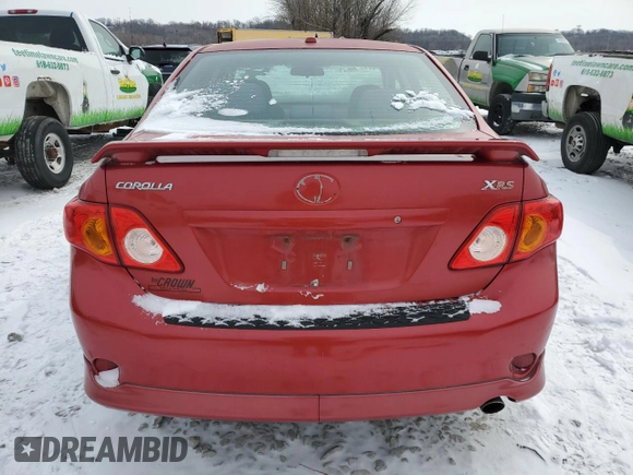 2009 Toyota Corolla XRS with VIN 1NXBE40E59Z102022, listed as a Copart auction lot 45042115 with 92,626 mi miles and Salvage Title. Bid and sale history available at carsss.com. Image 6.