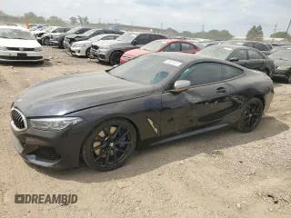 2022 BMW 8 Series M850i xDrive with VIN WBABC4C0XNCJ40773, listed as a Copart auction lot 56871675 with 42,927 mi miles and Salvage title. Bid and sale history available at DreamBid. Image 1.