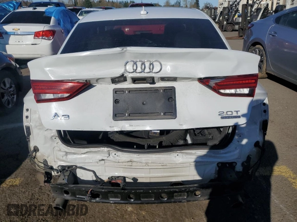 2018 Audi A3 Sedan Premium Plus with VIN WAUJ8GFF3J1052636, listed as a Copart auction lot 46314934 with 44,606 mi miles. Bid and sale history available at carsss.com. Image 6.