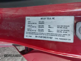 2020 Tesla Model 3 Standard Range Plus z VIN 5YJ3E1EA0LF611657, wystawiony jako IAAI lot #42046234 z przebiegiem 122 557 mil mil oraz . Historia ofert i sprzedaży dostępna na DreamBid. Obrazek 9.