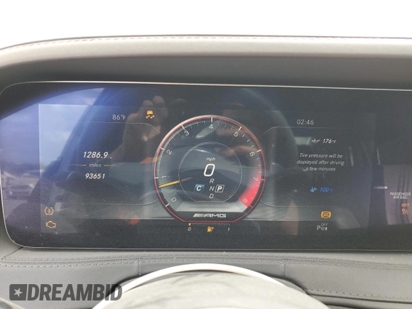 2019 Mercedes-Benz S-Class AMG S 63 with VIN WDDUG8JB1KA484274, listed as a Copart auction lot 76652314 with 93,651 mi miles and Salvage Title. Bid and sale history available at carsss.com. Image 9.