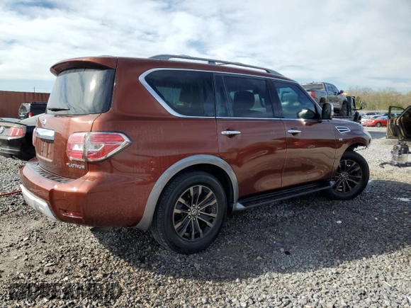 2018 Nissan Armada Platinum with VIN JN8AY2NF4J9330585, listed as a Copart auction lot 50586105 with 64,496 mi miles and Salvage Title. Bid and sale history available at carsss.com. Image 3.