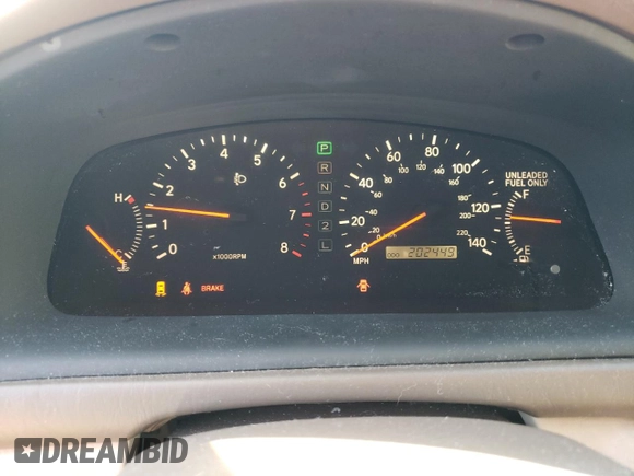 2001 Lexus ES 300 with VIN JT8BF28G015105905, listed as a Copart auction lot 46183805 with 202,449 mi miles and Salvage Title. Bid and sale history available at DreamBid. Image 9.