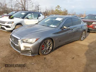 2019 Infiniti Q50 Red Sport 400 with VIN JN1FV7AP3KM760678, listed as a IAAI auction lot 41771176 with 31,562 mi miles and . Bid and sale history available at DreamBid. Image 17.