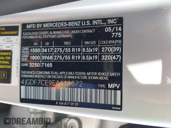 2014 Mercedes-Benz GL 450 z VIN 4JGDF7CE9EA411572, wystawiony jako IAAI lot #42461631 z przebiegiem 121 885 mil mil oraz . Historia ofert i sprzedaży dostępna na DreamBid. Obrazek 9.