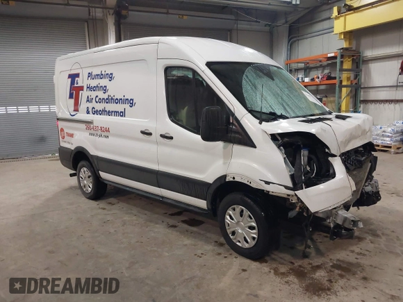 2021 Ford Transit Cargo with VIN 1FTBR1C82MKA29712, listed as a IAAI auction lot 41463781 with 83,961 mi miles and . Bid and sale history available at DreamBid. Image 1.
