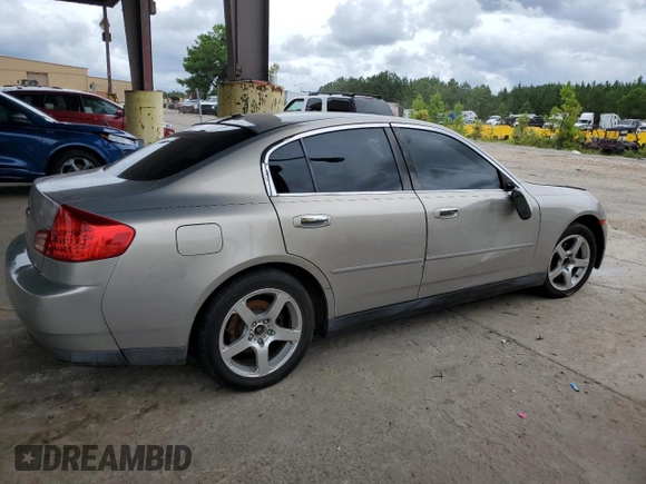 2004 Infiniti G35 w/Leather with VIN JNKCV51E64M614618, listed as a Copart auction lot 65929664 with 340,639 mi miles and Salvage Title. Bid and sale history available at DreamBid. Image 3.