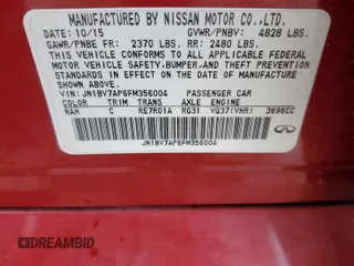 2015 Infiniti Q50 Premium with VIN JN1BV7AP6FM356004, listed as a Copart auction lot 86213714 with 79,496 mi miles and Salvage title. Bid and sale history available at DreamBid. Image 12.