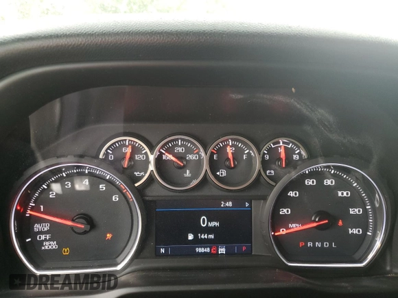 2020 Chevrolet Silverado 1500 LT with VIN 1GCRYDED9LZ192893, listed as a Copart auction lot 81603684 with 98,848 mi miles and Salvage Title. Bid and sale history available at carsss.com. Image 9.