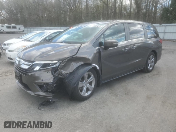 2019 Honda Odyssey EX-L with VIN 5FNRL6H73KB137053, listed as a Copart auction lot 53094245 with 38,081 mi miles and Salvage Title. Bid and sale history available at carsss.com. Image 1.
