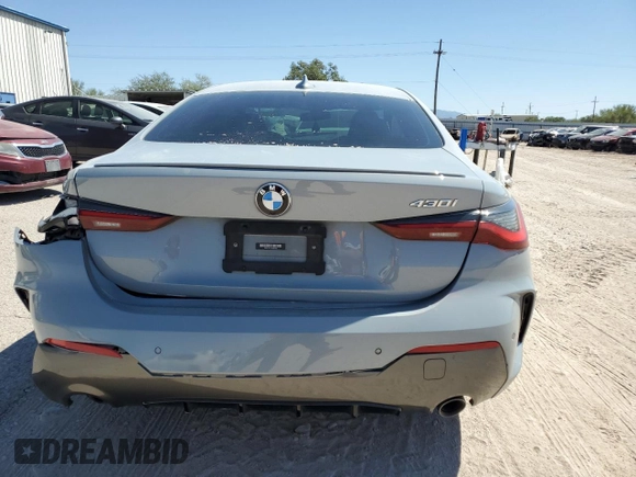 2022 BMW 4 Series 430i z VIN WBA53AP01NCH84963, wystawiony jako Copart lot #72785144 z przebiegiem Nie podano mil oraz Szkoda całkowita • Salvage title. Historia ofert i sprzedaży dostępna na DreamBid. Obrazek 6.