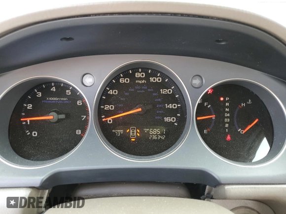 2004 Acura RL w/Navigation System with VIN JH4KA96604C007250, listed as a Copart auction lot 49997655 with 236,342 mi miles and Salvage Title. Bid and sale history available at DreamBid. Image 9.