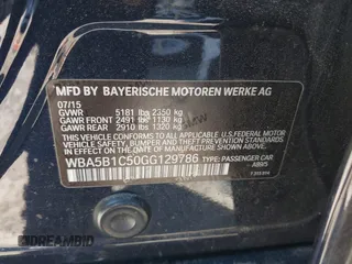 2016 BMW 5 Series 535i with VIN WBA5B1C50GG129786, listed as a IAAI auction lot 41701428 with 150,701 mi miles and . Bid and sale history available at DreamBid. Image 9.