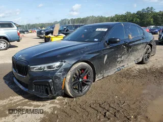 2020 BMW 7 Series 750i xDrive with VIN WBA7U2C02LGJ59573, listed as a Copart auction lot 56786205 with 58,917 mi miles and Salvage title. Bid and sale history available at DreamBid. Image 1.