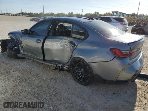 2023 BMW M3 with VIN WBS53AY08PFP08696, listed as a Copart auction lot 50433723 with 2,855 mi miles and Non repairable. Bid and sale history available at DreamBid. Image 2.