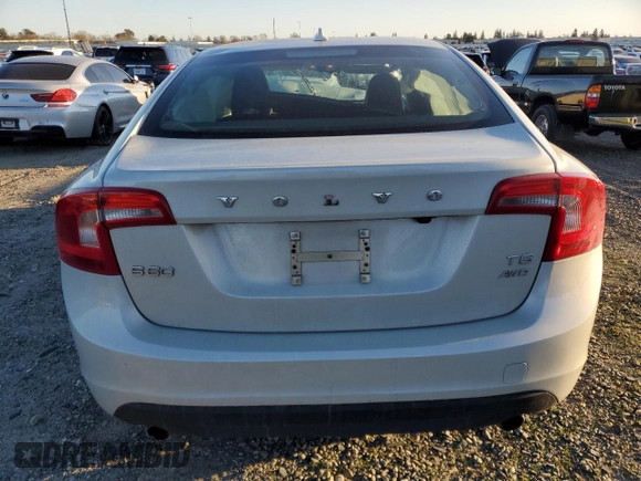 2012 Volvo S60 T6 with VIN YV1902FH0C2032725, listed as a Copart auction lot 46706985 with 0 mi miles and Salvage Title. Bid and sale history available at carsss.com. Image 6.