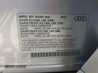 2023 Audi Q5 Sportback S line Premium Plus with VIN WA15AAFY3P2006485, listed as a Copart auction lot 81367284 with Not provided miles and Non repairable. Bid and sale history available at DreamBid. Image 13.
