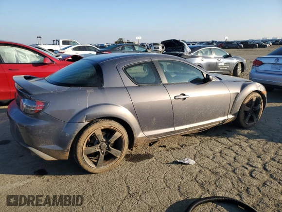 2006 Mazda RX-8 with VIN JM1FE173060201519, listed as a Copart auction lot 88363445 with 150,570 mi miles and Salvage Title. Bid and sale history available at carsss.com. Image 3.