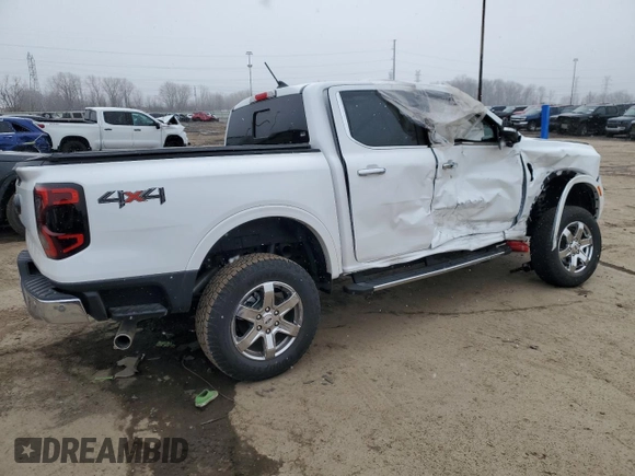 2024 Ford Ranger Lariat with VIN 1FTER4KH6RLE01036, listed as a Copart auction lot 48386655 with 2,001 mi miles and Salvage title. Bid and sale history available at DreamBid. Image 3.