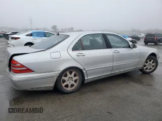 2001 Mercedes-Benz S-Class with VIN WDBNG75J11A191756, listed as a Copart auction lot 86551024 with 0 mi miles and Clean Title. Bid and sale history available at carsss.com. Image 3.
