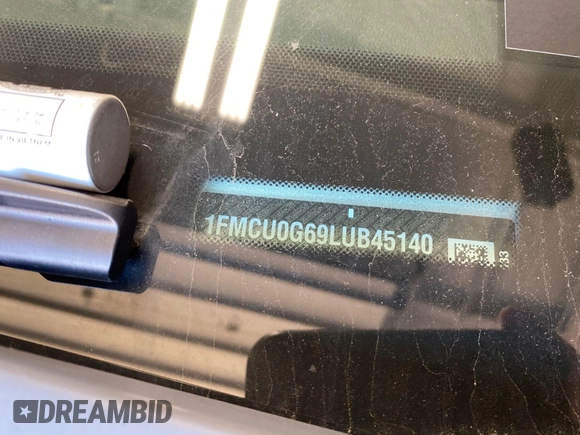 2020 Ford Escape SE with VIN 1FMCU0G69LUB45140, listed as a IAAI auction lot 42297476 with 85,294 mi miles and . Bid and sale history available at DreamBid. Image 1.