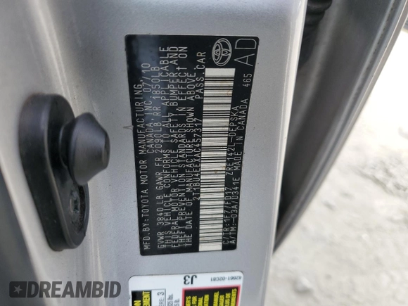 2010 Toyota Corolla with VIN 2T1BU4EEXAC457317, listed as a Copart auction lot 51596195 with 203,296 mi miles and Salvage Title. Bid and sale history available at carsss.com. Image 12.