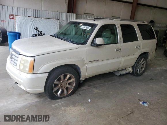 2002 Cadillac Escalade z VIN 1GYEC63T22R234266, wystawiony jako Copart lot #53041985 z przebiegiem 186 571 mil mil oraz Szkody całkowita. Historia ofert i sprzedaży dostępna na DreamBid. Obrazek 1.