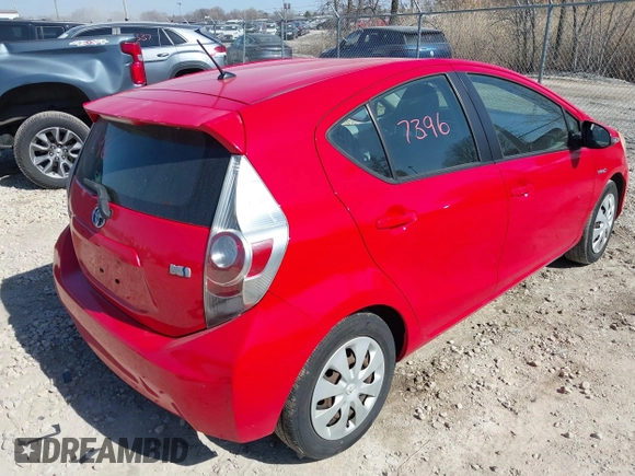2013 Toyota Prius One with VIN JTDKDTB33D1047674, listed as a IAAI auction lot 41797396 with 114,485 mi miles. Bid and sale history available at carsss.com. Image 4.
