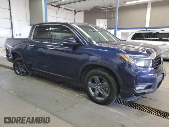 2022 Honda Ridgeline RTL-E with VIN 5FPYK3F72NB039076, listed as a Copart auction lot 53978815 with 55,828 mi miles and Salvage Title. Bid and sale history available at DreamBid. Image 4.