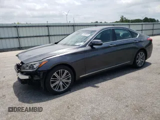 2018 Genesis G80 3.8L with VIN KMHGN4JE0JU238650, listed as a Copart auction lot 63099184 with 83,392 mi miles and Salvage Title. Bid and sale history available at carsss.com. Image 1.