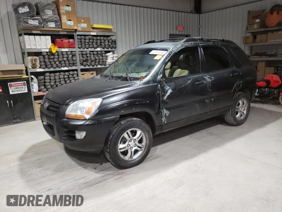 2005 Kia Sportage LX with VIN KNDJE723857118317, listed as a Copart auction lot 80383494 with 91,084 mi miles and Salvage Title. Bid and sale history available at carsss.com. Image 1.