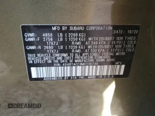 2021 Subaru Outback Premium with VIN 4S4BTACC0M3116746, listed as a Copart auction lot 51261715 with 45,870 mi miles and Salvage Title. Bid and sale history available at DreamBid. Image 14.