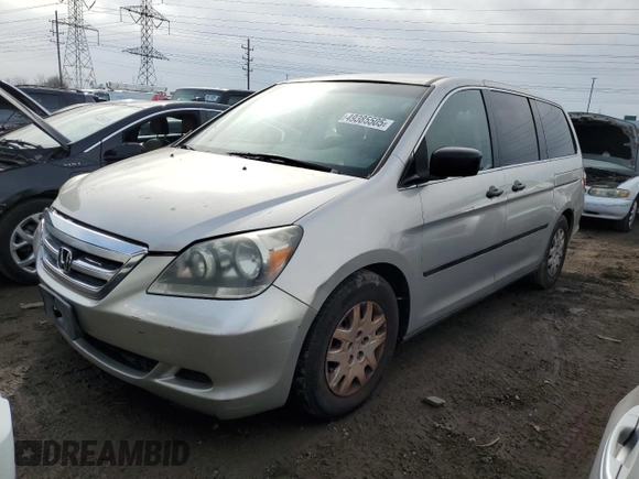 2005 Honda Odyssey LX with VIN 5FNRL382X5B064898, listed as a Copart auction lot 49385505 with 147,284 mi miles and Salvage Title. Bid and sale history available at carsss.com. Image 1.