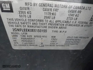 2014 Chevrolet Equinox LS with VIN 2GNFLEEK0E6150155, listed as a IAAI auction lot 42065630 with 103,248 mi miles. Bid and sale history available at carsss.com. Image 9.