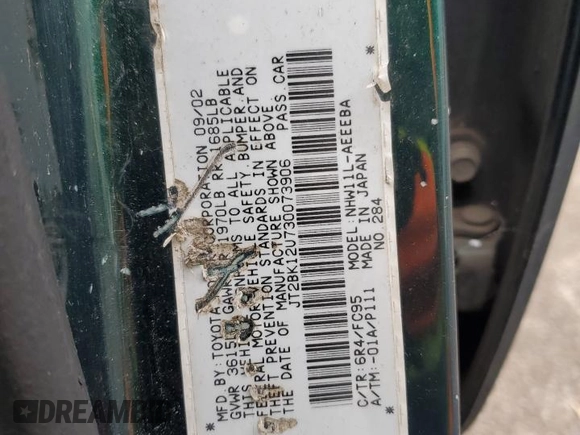 2003 Toyota Prius with VIN JT2BK12U730073906, listed as a Copart auction lot 49358745 with 273,731 mi miles and Salvage Title. Bid and sale history available at carsss.com. Image 14.