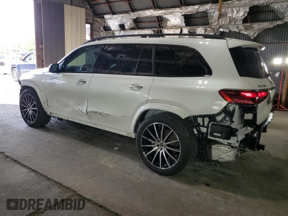 2024 Mercedes-Benz GLS 580 z VIN 4JGFF8FE6RB133451, wystawiony jako Copart lot #53698435 z przebiegiem 6517 mil mil oraz Szkody całkowita. Historia ofert i sprzedaży dostępna na DreamBid. Obrazek 2.
