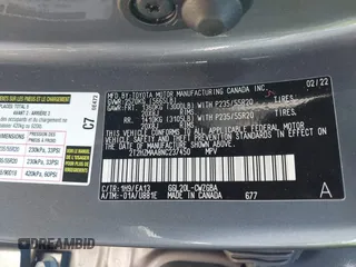 2022 Lexus RX 350 with VIN 2T2HZMAA8NC237450, listed as a IAAI auction lot 41892280 with 43,017 mi miles and . Bid and sale history available at DreamBid. Image 9.