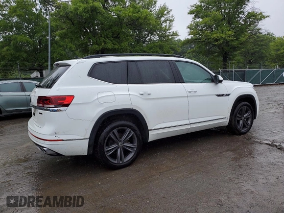 2021 Volkswagen Atlas SE with VIN 1V2RR2CA7MC611353, listed as a Copart auction lot 57562115 with 91,619 mi miles and Salvage title. Bid and sale history available at DreamBid. Image 3.