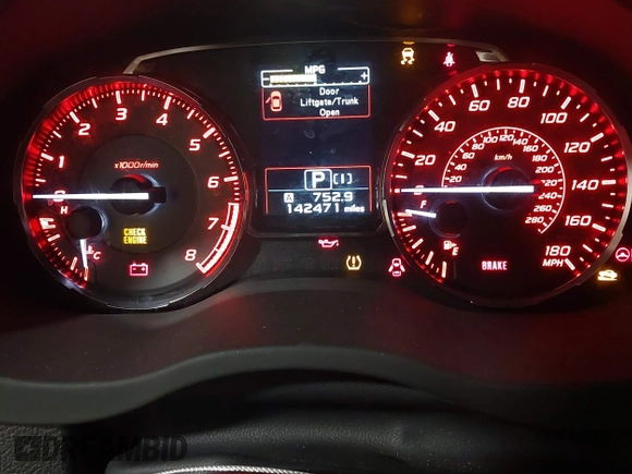 2015 Subaru WRX Premium with VIN JF1VA1D66F8804732, listed as a IAAI auction lot 41558676 with 142,471 mi miles. Bid and sale history available at carsss.com. Image 7.
