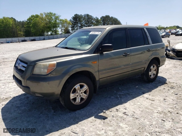 2007 Honda Pilot LX with VIN 5FNYF28107B035305, listed as a Copart auction lot 52303775 with 222,901 mi miles and Clean Title. Bid and sale history available at carsss.com. Image 1.