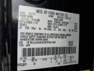 2013 Ford Expedition Limited with VIN 1FMJU2A5XDEF63138, listed as a Copart auction lot 54631845 with Not provided miles and Salvage title. Bid and sale history available at DreamBid. Image 13.