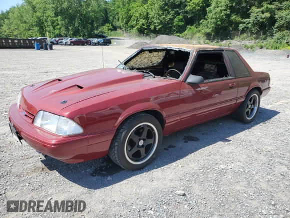 1990 Ford Mustang with VIN 1FACP40E5LF223413, listed as a Copart auction lot 62114315 with Not provided miles and Salvage title. Bid and sale history available at DreamBid. Image 1.