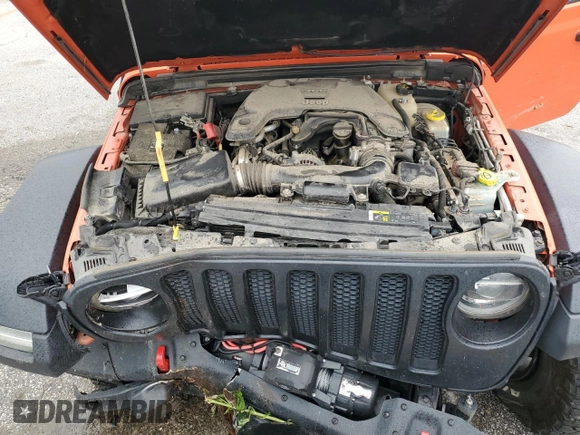 2018 Jeep Wrangler Unlimited Rubicon with VIN 1C4HJXFG7JW287624, listed as a Copart auction lot 59006895 with 64,871 mi miles and Salvage title. Bid and sale history available at DreamBid. Image 12.